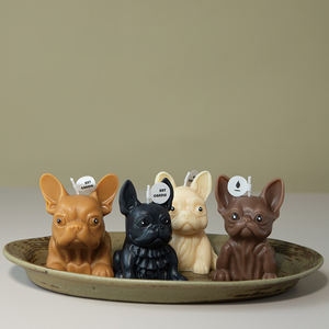 Lilin berbentuk anak anjing Bulldog Perancis, lilin dekorasi rumah kedelai beraroma anjing hewan peliharaan lucu hadiah Natal - Product Image 3