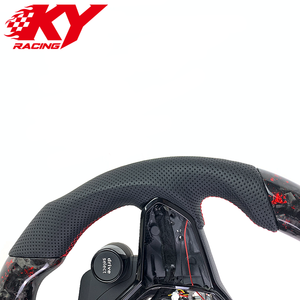 Volant sport racing personnalisé en cuir et fibre de carbone forgée rouge pour Volkswagen MK8 8.5 Golf GTI R Arteon Jetta GLI ID4 - Product Image 2