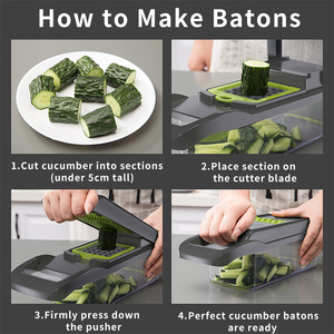 16PC hiện đại đ<span class=keywords><strong>a</strong></span> chức năng đẩy Rau cắt hướng dẫn sử dụng thực phẩm Chopper thép không gỉ dễ dàng làm sạch máy rử<span class=keywords><strong>a</strong></span> chén nhà bếp phụ kiện - Product Image 3