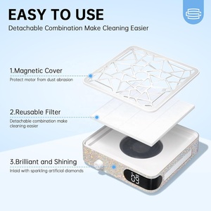 Extractor de Polvo para Uñas, Ventilador de Alta Potencia para Manicura, Aspiradora de Uñas con Filtro Extraíble para Herramientas de Salón - Product Image 4