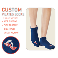 Chaussettes de yoga et de Pilates personnalisées en tricot antidérapantes pour la cheville, en coton/polyester/nylon, avec points de grip en silicone, respirantes, marque privée, fitness