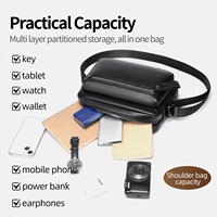Sac bandoulière homme en cuir PU tendance, imperméable, multi-poches zippées, sangle réglable, sac messager décontracté – Offre Spéciale