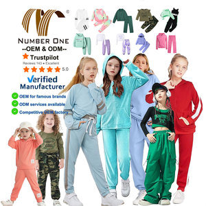Vêtements pour filles personnalisés, sweat-shirt et pantalon de survêtement pour l'automne et l'<span class=keywords><strong>hiver</strong></span>, ensemble de 2 pièces, survêtement pour enfant, vêtements de sport pour adolescente - Product Image 1