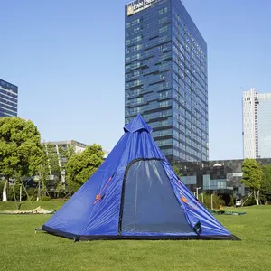 Tienda tipi hexagonal para acampar al aire libre para 6 personas, pabellón TP pagoda tipi para 5 personas, tienda impermeable para adultos grandes