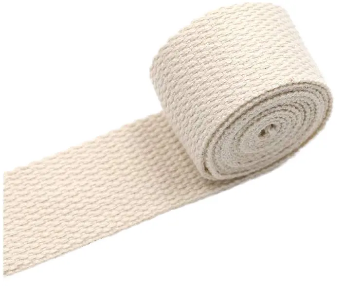 1 3/16 "30mm lona de algodão webbing estilingues cintos cintas saco fita branca bege