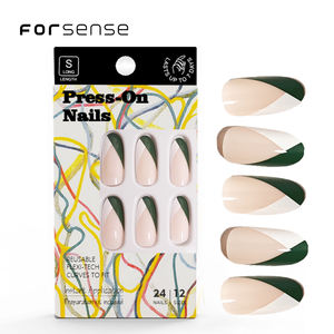 Qualité de salon 24 pièces pointe française manucure presse sur les <span class=keywords><strong>ongles</strong></span> ensemble avec des fournitures de <span class=keywords><strong>colle</strong></span> longs <span class=keywords><strong>faux</strong></span> <span class=keywords><strong>ongles</strong></span> élégants paris <span class=keywords><strong>faux</strong></span> <span class=keywords><strong>ongles</strong></span> art - Product Image 1