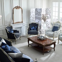 Ensemble de canapés de luxe en tissu de style rétro français en acajou, sur mesure haut de gamme pour les hôtels et les villas
