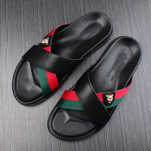 Sandalias para exteriores: Sandalias de playa para hombre, impermeables, antideslizantes, de cuero, con suela suave, se pueden usar como calzado para exteriores. - Product Image 4