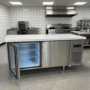Frigorifero <span class=keywords><strong>Congelatore</strong></span> Commerciale Sottobanco in Acciaio Inossidabile con Vetrina Espositiva per Banco <span class=keywords><strong>da</strong></span> Lavoro Cucina Ristorante - Product Image 5