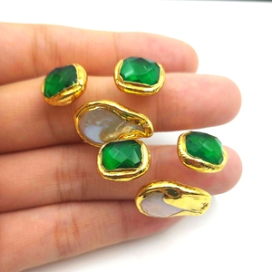 Wholesale Items Natural Gemstone <strong>Jewellery</strong> Rings Crystal <strong>Green</strong> Jade Baroque Pearl Three Gems Rings for Women Lucky New Year Gift - Product Image 1