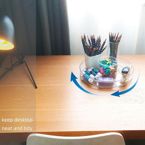 ถาดอะคริลิกทรงกลมสำหรับจัดระเบียบเครื่องสำอางโต๊ะทรงกลมขนาดใหญ่พิเศษอุปกรณ์จัดระเบียบเครื่องสำอางในครัวร้านอาหารโรงแรม - Product Image 2