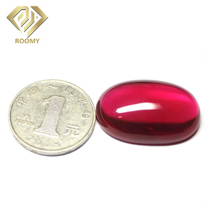 Bán Buôn Giá Loose Đá Quý Hình Bầu Dục <span class=keywords><strong>Cabochon</strong></span> Phẳng Trở Lại 5 # Màu Sắc Của <span class=keywords><strong>Ruby</strong></span> Hạt Tổng Hợp Corundum Cho Đồ Trang Sức - Product Image 2