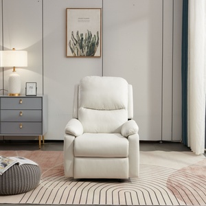 ห้องนั่งเล่นโซฟาผ้าไมโครไฟเบอร์ปรับเอนนอนเดี่ยวพร้อมพอร์ต USB กรอบไม้หมุนได้270องศา - Product Image 4