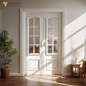 <span class=keywords><strong>ประตู</strong></span>ไม้เนื้อแข็งแบบสองบาน ดีไซน์มินิมอล พร้อมกระจกใส สำหรับ<span class=keywords><strong>ห้อง</strong></span>นั่งเล่นหรูหรา โรงแรม วิลล่า และทางเข้า - Product Image 1