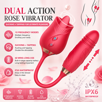 Vibrateur féminin USB rétractable à double tête, stimulation par succion et léchage, point G