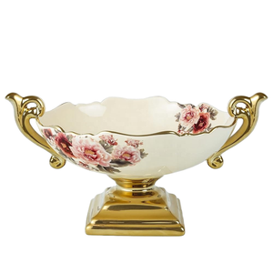 Luxury Vintage Wavy Fruit Bowl Gold Holder Floral <b>Snack</b> <b>Tray</b> Serving Stand Dining Table Eco-Friendly Party Eco-Chic Room Decor - Product Image 1