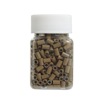 Micro perles en silicone pour extensions de cheveux Micro anneaux outils d'extension de cheveux 5.0mm Micro perles noires