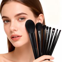 Ensemble de pinceaux de maquillage professionnels de haute qualité, personnalisables, avec manche en plastique tout-en-un, 14 pièces, formes multiples, couleur personnalisée