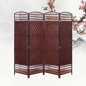 Pantalla de suelo de ratán de 4 pliegues tejida a mano para la decoración del porche de la Oficina del dormitorio de la sala de estar - Product Image 3