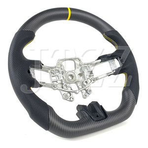 2008-2015 POUR Ford Mustang ST <span class=keywords><strong>RS</strong></span> GT 350 <span class=keywords><strong>500</strong></span> Jaune Personnalisé Cuir mat En Fiber De Carbone voiture Volant Automobile Intérieur - Product Image 2