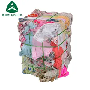 Light calico used clothing wiping rags textile waste recycling cotton rags waste