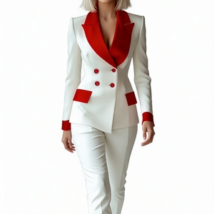 Traje de Manga Larga con Botones y Cuello en Contraste a la Moda - Product Image 6