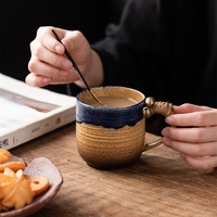 Tasse à café en céramique de Style rétro haute couleur nouveauté couvercle de forme irrégulière tasse à lait transfrontalière poterie grossière tasse à eau thé bière