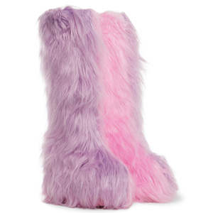 נשים פלוס גודל מעל הברך גבוה מטופח פרווה מגפיים מעופכים בחורף מגפי קואובוי קטיפה רירית קרסול מודפס נעליים חמות - Product Image 5