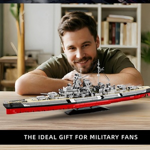 12GO98005 Série Militaire Seconde <span class=keywords><strong>Guerre</strong></span> Mondiale Bismarck Bateau de <span class=keywords><strong>Guerre</strong></span> Porte-Aviateurs Puzzle Blocs de Construction Modèle Jouet - Product Image 3