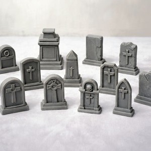 Nuevo Producto Transfronterizo: Accesorios para Escenas de Cementerio y Lápidas, Decoraciones de Halloween, Moldes de Terreno y Lápidas Impresos en 3D de PLA - Product Image 2