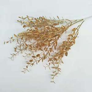 Fleurs artificielles de nouveau style laisse des feuilles d'or pour la décoration intérieure - Product Image 2