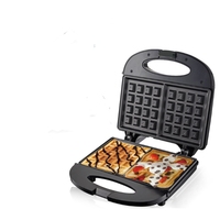 Gaufrier Machine à petit-déjeuner chauffante double face Steak grillé multifonctionnel avec assiettes interchangeables pour sandwichs
