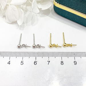 Accessoires en argent S925 pour la création de bijoux, plateau vide pour fil d'oreille avec perles rondes de 7 à 11 mm, bijoux tendance 21910 - Product Image 3