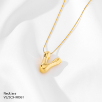 Collier avec pendentif lettre initiale G en acier inoxydable plaqué or 18 carats, chaîne fine classique à 26 lettres, cadeau pour femme