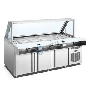 30 Panelas Sandwich Prep Mesa Refrigerada Pizza Prep Mesa Comercial Counter Top Salada Geladeira