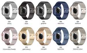 Lüks yumuşak paslanmaz çelik Milanese döngü izle serisi 9 & Ultra için çok boyutlu ayarlanabilir manyetik toka - Product Image 2