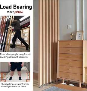 Divisor <span class=keywords><strong>de</strong></span> Habitaciones <span class=keywords><strong>de</strong></span> Pared <span class=keywords><strong>de</strong></span> Piso a Techo, <span class=keywords><strong>Listones</strong></span> <span class=keywords><strong>de</strong></span> <span class=keywords><strong>Madera</strong></span>, Separador <span class=keywords><strong>de</strong></span> Ambientes con Postes, Biombo Decorativo para Entrada - Product Image 5