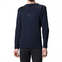 Chandails à fermeture éclair pour hommes coupe ajustée pull léger à col montant pulls polo décontractés pulls tricotés essentiels