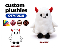 Peluche personnalisée en forme de fantôme, jouet en peluche doux et mignon en forme d'esprit diabolique pour cadeau de vacances, OEM ODM, jouet en peluche personnalisé