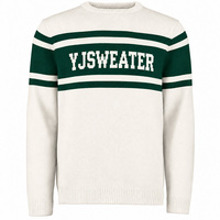 Pull en coton rayé style preppy personnalisé OEM ODM, pull en tricot jacquard à col rond pour femmes, pull en tricot pour le golf et le rugby
