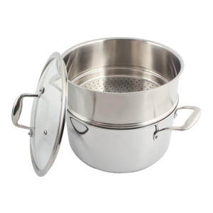 Olla Vaporera de Acero Inoxidable de Alta Calidad, Olla Resistente con Inserto Vaporizador, Tapa de Vidrio y Doble Asa - Product Image 6