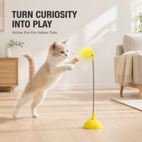 Populaire Bâton d'interaction pour chat en silicone de qualité supérieure, avec clochette rétractable et détachable, portable, pour l'entraînement des chatons et le jeu interactif en extérieur