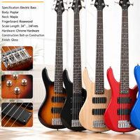 Guitare Basse 5 Cordes 2026 Tendance Corps en Peuplier Manche en Érable Personnalisée Vente en Gros Professionnelle Finition Brillante