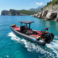 Bateau à rames haute vitesse en aluminium Hypalon 760, 7,6 m (25 pieds), semi-rigide avec long T-TOP