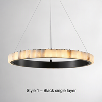 Lustre en albâtre personnalisé, luminaire suspendu moderne de luxe en marbre naturel espagnol pour projet hôtelier, villa à plafond haut