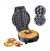 Machine à donuts, machine à gâteaux électrique 3 en 1, gaufrier et grille-pain à desserts détachable, équipée de plaques antiadhésives détachables