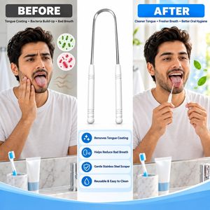 ที่ขูดลิ้นสแตนเลสแบบมีโลโก้สั่งทำ สำหรับผู้ใหญ่ ใช้ซ้ำได้ - Product Image 6