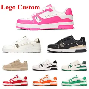Chaussures de sport de luxe unisexe personnaliser en cuir véritable marque Sneaker chaussures de Tennis femmes Tenis baskets chaussures de skateboard