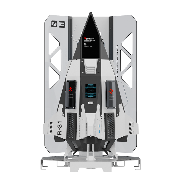 ALSEYE Special Spaceship Shape Design Micro ATX/ITX PC Case White Color Vespera-W Support 360 Liquid Cooler