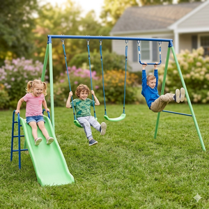 Zoshine Estilo nórdico Material seguro y ecológico Juego de toboganes para niños para jardines domésticos y juguetes al aire libre - Product Image 1